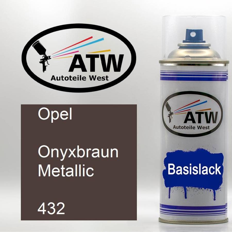 Opel, Onyxbraun Metallic, 432: 400ml Sprühdose, von ATW Autoteile West.